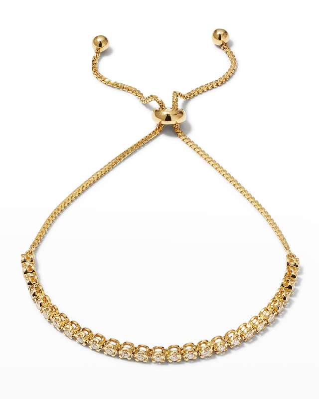 18k Yellow Gold Bolo Bracelet w/ Diamonds